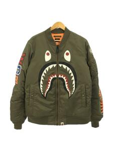 A BATHING APE◆SHARK MA-1/フライトジャケット/ジャケット/L/ナイロン/KHK/001hje301003x