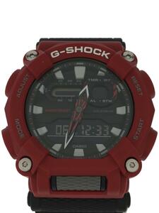 CASIO◆クォーツ腕時計_G-SHOCK/デジアナ/レッド/赤