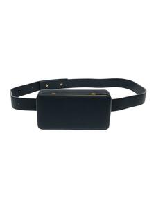  waist bag / leather /NVY/ plain 