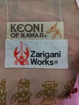 KEONI OF HAWAII◆Zarigani Works/ロボット/アロハシャツ/M/レーヨン/PNK/総柄_画像3