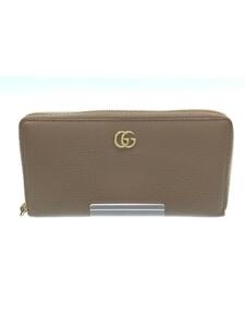 GUCCI◆長サイフ_GGマーモント/レザー/BEG/レディース/456117 CAO0G 5729