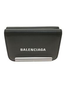 BALENCIAGA◆2つ折り財布/牛革/BLK/CASH MINI WALLET/メンズ/593813