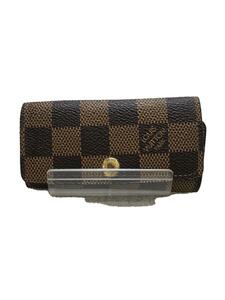 LOUIS VUITTON◆ミュルティクレ4_ダミエ・エベヌ_BRW/レザー/BRW/総柄/メンズ