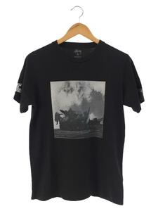 STUSSY◆Tシャツ/前面プリントS/コットン/BLK