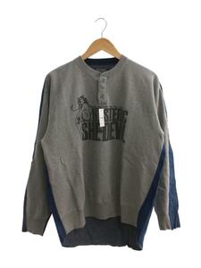 HYSTERIC GLAMOUR◆SHE DEVIL リメイクヘンリーネックスウェット/XL/コットン/GRY/02223AH04