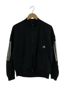 adidas◆ナイロンジャケット/-/ナイロン/BLK/無地