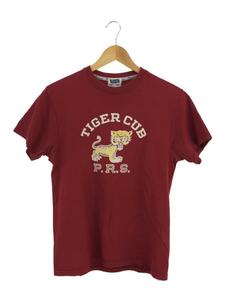 PHERROW’S◆Tシャツ/38/コットン/RED/クルーネック/メンズ/虎/タイガー/TIGER CUB/タイトフィット/