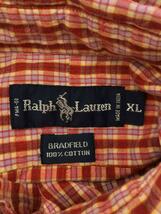 RALPH LAUREN◆長袖シャツ/XL/コットン/RED/チェック_画像3