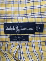 RALPH LAUREN◆半袖シャツ/L/コットン/YLW/チェック_画像3