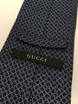 GUCCI◆ネクタイ/シルク/NVY/総柄/メンズ_画像3