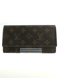 LOUIS VUITTON◆ポルト・円・3カルトクレディ_モノグラム_BRW/PVC/BRW/レディース