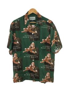 WACKO MARIA◆S/S HAWAIIAN SHIRT/THE NOTORIOUS B.I.G./半袖シャツ/L/レーヨン/GRN緑