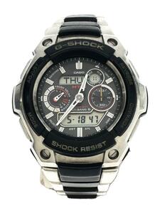 CASIO◆ソーラー腕時計・G-SHOCK/デジアナ/ステンレス/SLV/SLV