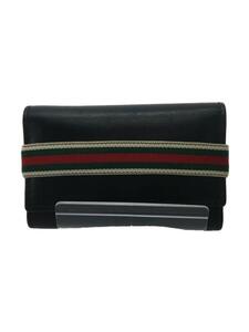 GUCCI* key case / leather / black / men's /154450*493075