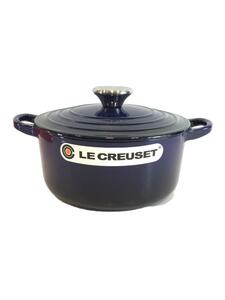 LE CREUSET◆鍋/BLU/ココット ロンド/18cm/1.8L