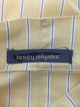 ISSEY MIYAKE◆半袖シャツ/M/コットン/YLW/ストライプ/JG12788※シミ汚れ有_画像3