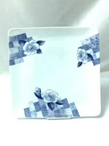 香蘭社◆皿/WHT小径の椿 角大皿