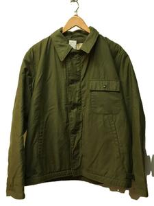 US.NAVY◆70s/A-2/ADAK/ステンシル入り/デッキジャケット/L/コットン/KHK