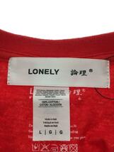 LONELY論理◆Tシャツ/L/コットン/RED_画像3