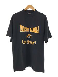 BURUKA/FIRME GARRA/USA製/ロゴオレンジ/Tシャツ/XL/コットン/BLK