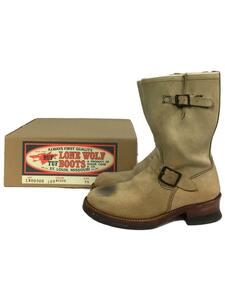 LONE WOLF BOOTS◆CATS PAW SOLE/ENGINEER/エンジニアブーツ/US7.5/ベージュ/スウェード