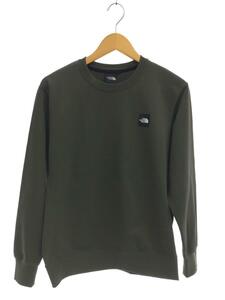 THE NORTH FACE◆HEATHER LOGO CREW_ヘザーロゴクルー/S/ポリエステル/KHK/無地