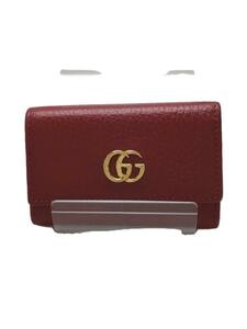 GUCCI◆キーケース/レザー/RED/無地/レディース