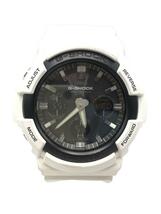 CASIO◆ソーラー腕時計・G-SHOCK/デジアナ/ラバー/ブラック/ホワイト_画像1