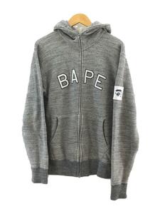 A BATHING APE◆BAPEジップパーカー/XXL/グレー/001ZPG301011X/霜降りパーカー