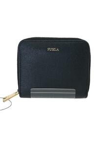 FURLA◆2つ折り財布/レザー/BLK/レディース