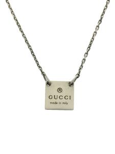 GUCCI◆ネックレス/SV925/SLV/トップ有/メンズ/ロゴプレート/1313AR