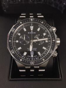 EDOX◆DELFIN クォーツ腕時計/アナログ/BLK/SLV/10109-3m-nin