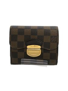 LOUIS VUITTON◆N60034/ポルト・フォイユ・ジョイ_ダミエ・エベヌ_BRW/PVC/BRW/レディース