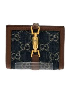 GUCCI◆2つ折り財布_ジャッキー1961_GGデニム/-/NVY/総柄/レディース