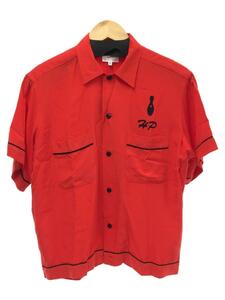 COMME des GARCONS HOMME PLUS◆Sport Bowling Shirt/半袖シャツ/S/レーヨン/RED/PP-B303