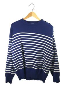 Traditional Weatherwear◆CREWNECKPULLOVERWITH BUTTON/S/ウール/BLU/ボーダー/G222SMKPO0324CE