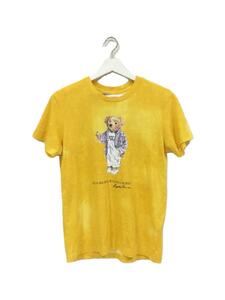 POLO RALPH LAUREN◆ポロベアTシャツ/XS/コットン/イエロー/ムラ染め加工