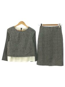 DRESS LAB/セレモニースーツセットアップ_ツイードトップス&スカート/S/コットン/GRY/DF0036R