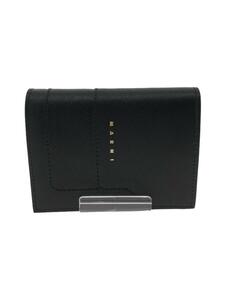 MARNI◆2つ折り財布/レザー/BLK/無地/レディース/PFMOQ14U07 LV520 Z360N