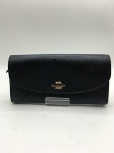 COACH◆長財布_オールレザー/レザー/BLK/レディース