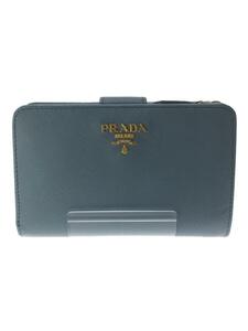 PRADA◆2ツ折サイフ/牛革/BLU/レディース