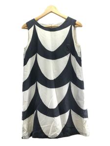 marimekko◆ノースリーブワンピース/36/コットン/WHT/総柄