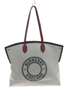 BURBERRY◆トートバッグ/キャンバス/GRY/8037378-A1395