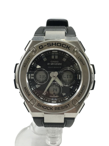 CASIO◆カシオ/GST-W310-1AJF/ソーラー腕時計・G-SHOCK/デジアナ/シルバー/ブラック