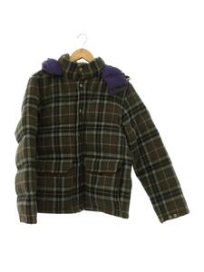 THE NORTH FACE PURPLE LABEL◆ダウンジャケット/L/ウール/マルチカラー/総柄/nd2757n×Harris Tweed/両袖破れ