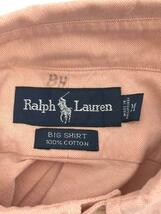 RALPH LAUREN◆90s/BIG SHIRT/若干汚れ/長袖シャツ/M/コットン/PNK_画像3