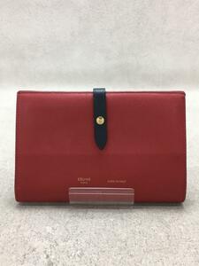 CELINE◆2つ折り財布/ストラップラージ マルチファンクション/PVC/RED/レディース/使用感有