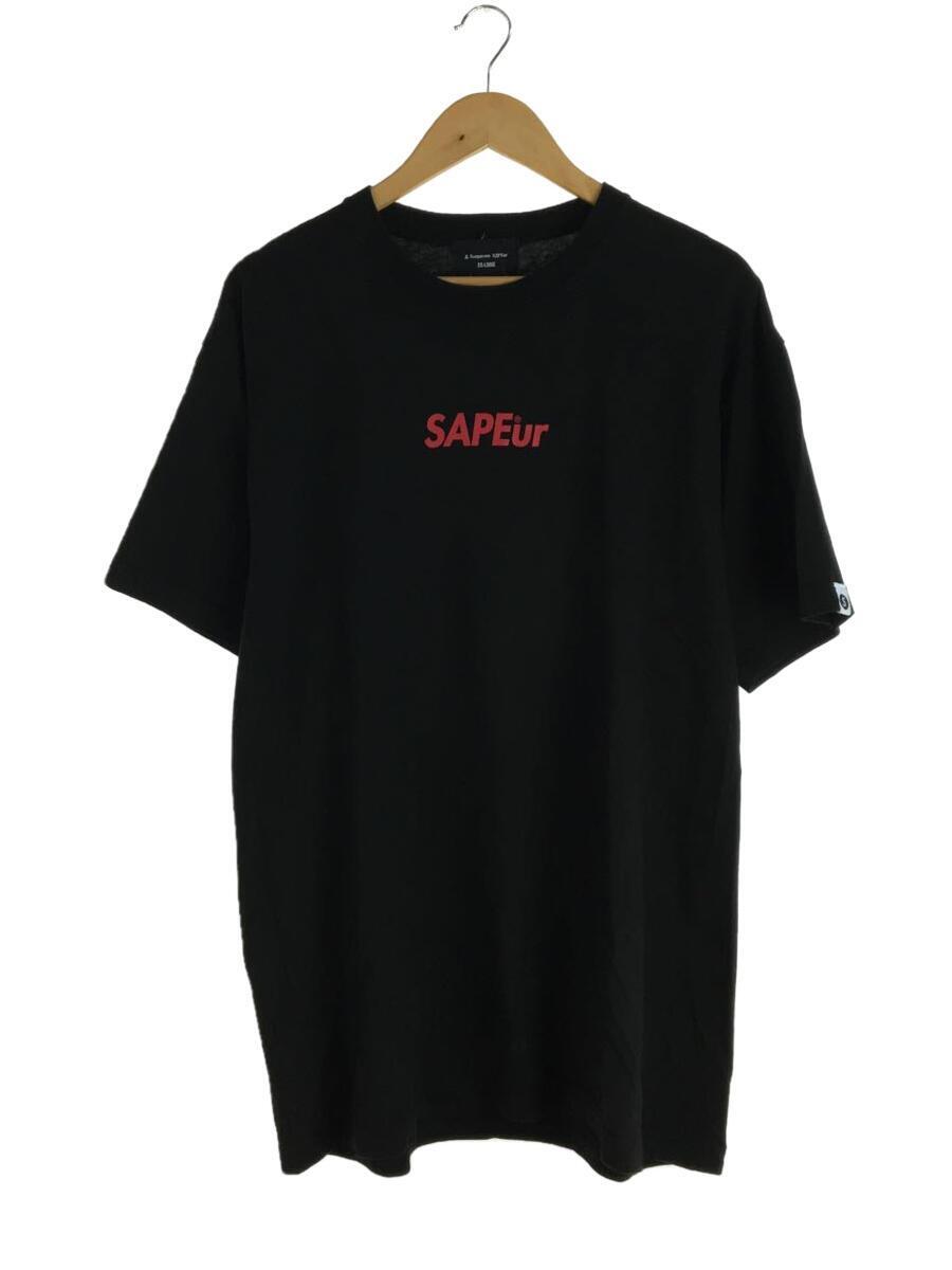 売れ筋介護用品も！ サプール SAPEur ブラック Lサイズ 半袖Tシャツ