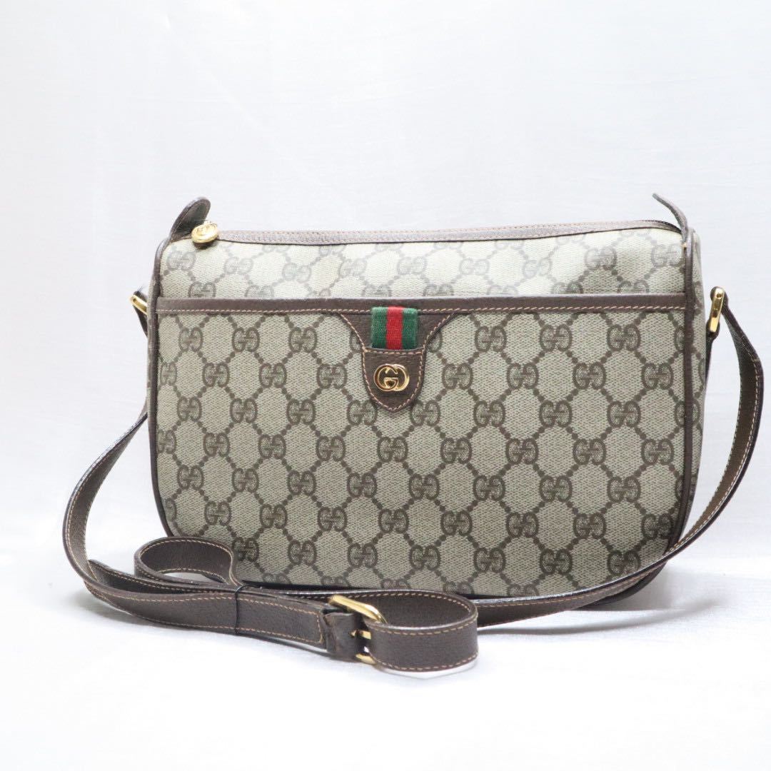 極美品】GUCCI オールドグッチ GG柄 シェリーライン ショルダーバッグ