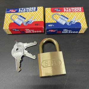 2663 未使用保管品　SOL　CYLINDER　PAD-LOCK　NO.2500　40㎜　2個セット　南京錠　ダイヤル錠　